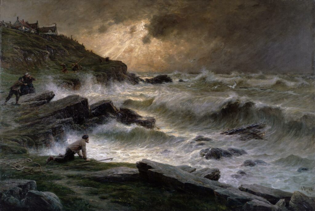 ›Wreckers off the Brittany Coast‹ (1911) von Georges Maroniez. Abbildung: Public domain, via Wikimedia Commons